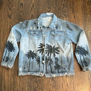 Lola and the Boys distressed jean jacket size 12